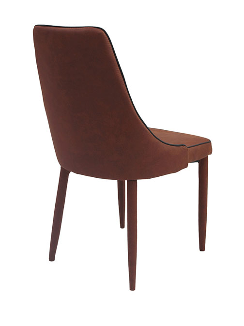 Cadeira Patricia tecido camurça marrom LeBaron Móveis