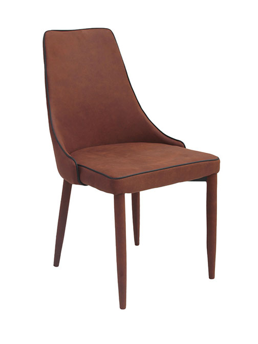 Cadeira Patricia tecido camurça marrom LeBaron Móveis